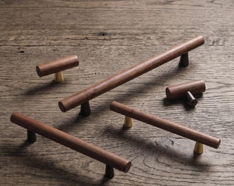 Modern Wood Cabinet Handles Drawer Pulls Kitchen Hardware Furniture Dresser Wardrobe Cupboard Pulls Natural Style Home Renovation Decor