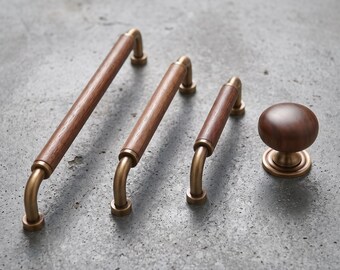 Wood Handle Cabinet Pulls Drawer Knobs Kitchen Hardware Furniture Handles Dresser Wardrobe Cupboard Pulls Modern Rustic Home Upgrade Decor