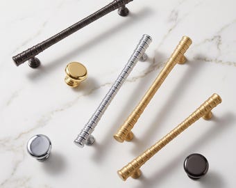 Modern Ribbed Cabinet Handles Drawer Pulls Furniture Hardware Kitchen Cabinet Dresser Wardrobe Cupboard Knobs Long Bar Pulls Home Upgrade