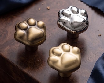 Cute Paw Print Cabinet Knob Animal Footprint Drawer Pull Kitchen Cabinet Hardware Nursery Furniture Handle Pet Lover Home Decor
