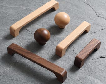 Natural Wood Cabinet Handles Modern Drawer Pull Wooden Furniture Hardware Kitchen Cabinet Knob Dresser Wardrobe Pulls Minimalist Home Decor