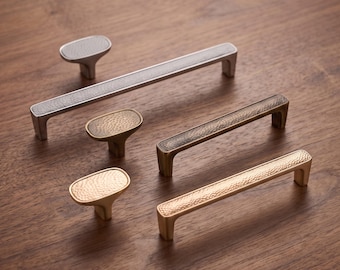 Hammered Texture Cabinet Handles Modern Drawer Pulls Kitchen Cabinet Hardware Furniture Handles Dresser Wardrobe Cupboard Upgrade Decor