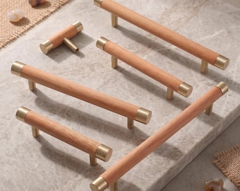 Wood Cabinet Handles Drawer Pulls Kitchen Cabinet Hardware Furniture Handles Dresser Wardrobe Cupboard Door Modern Natural Home Decor