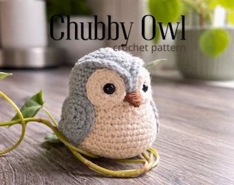 Chubby Owl Crochet Pattern | Amigurumi Owl PDF with photos