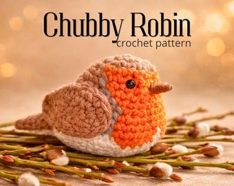 Chubby Robin Crochet Pattern | Amigurumi Bird PDF with photos