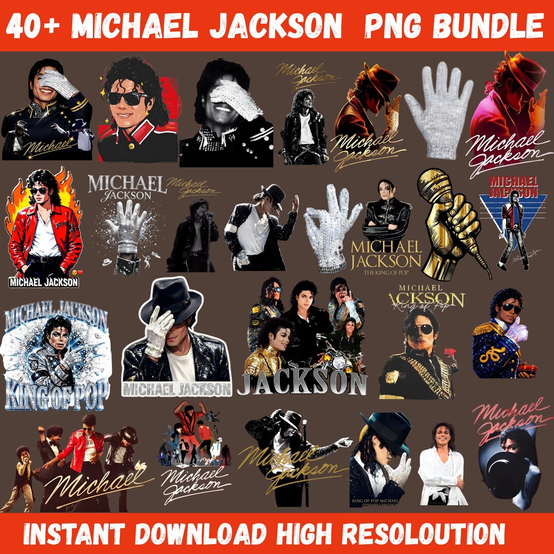Buy 40 King of Pop PNG Bundle, 80s Music Legend Sublimation Designs ...