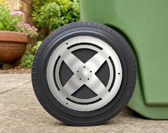 Renault 5 GT Turbo Inspired Wheelie Bin Wheel Covers - Pair, 125mm UK Bin, 3D Printed Alloy Style