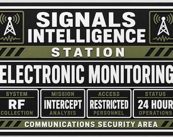 Signals Intelligence Station Military Style Door Sign