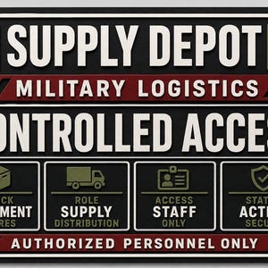Logistikförsörjningsdepå Militär stil dörrskylt