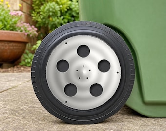 Lamborghini Countach Bravo Inspired Wheelie Bin Wheel Covers - Pair, 125mm UK Bin, 3D Printed Alloy Style