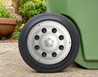 Peugeot 205 GTI Pepperpot Inspired Wheelie Bin Wheel Covers - Pair, 125mm UK Bin, 3D Printed Alloy Style