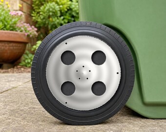 Fiat Coupe Four Spoke Inspired Wheelie Bin Wheel Covers - Pair, 125mm UK Bin, 3D Printed Alloy Style
