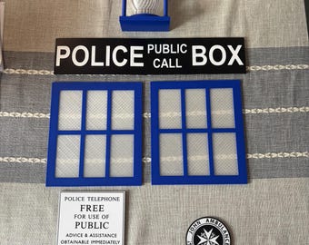 Doctor Who TARDIS Door Decorations / Police Box Model Project Accessories / Cosplay Details