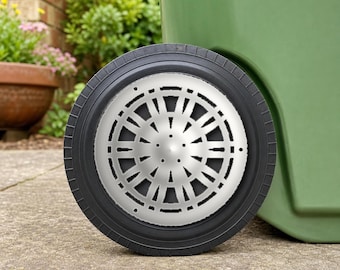 Compomotive TH2 Rally Mesh Inspired Wheelie Bin Wheel Covers - Pair, 125mm UK Bin, 3D Printed Alloy Style