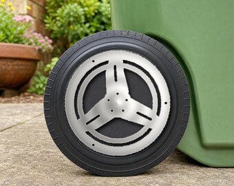 Saab 900 Aero Three Spoke Inspired Wheelie Bin Wheel Covers - Pair, 125mm UK Bin, 3D Printed Alloy Style