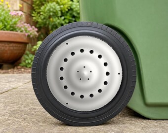 Mercedes 190E 15 Hole Inspired Wheelie Bin Wheel Covers - Pair, 125mm UK Bin, 3D Printed Alloy Style