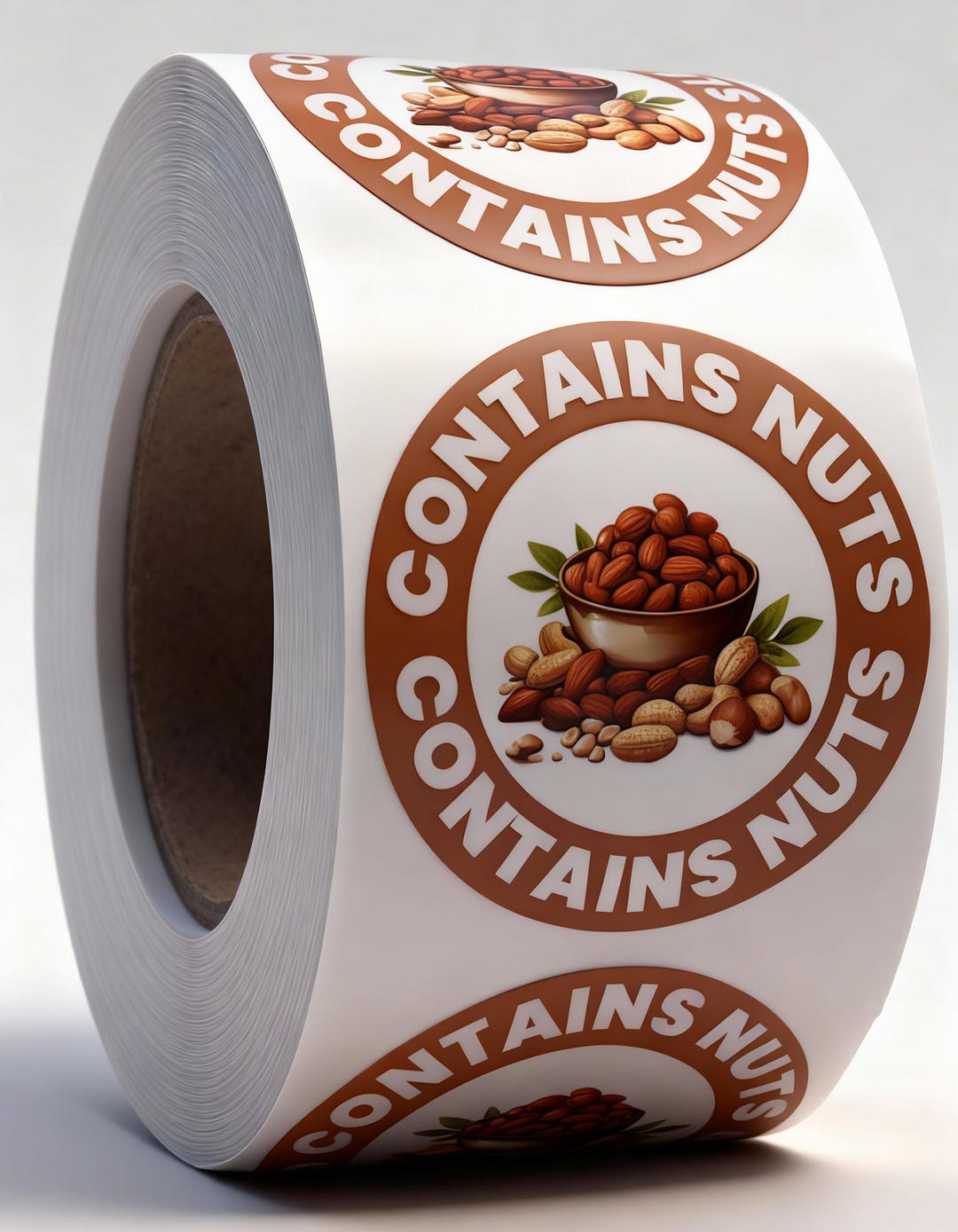 Allergen Labels Contains Nuts Labels – Round 40mm Stickers, Roll of 500 ...