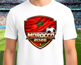 Morocco World Cup 2026 Soccer PNG | FIFA Football Flag Design (Digital Download)