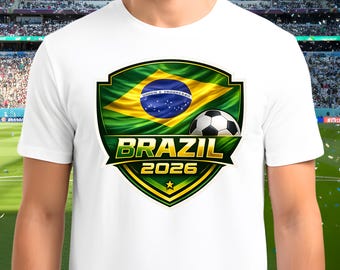 Brazil World Cup 2026 Soccer PNG | FIFA Football Flag Design (Digital Download)