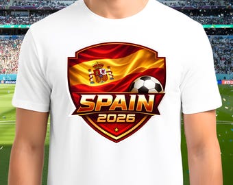 Spain World Cup 2026 Soccer PNG | FIFA Football Flag Design (Digital Download)