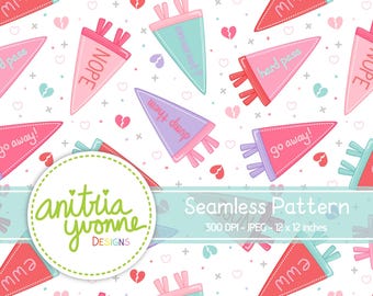 Anti Valentine Seamless Pattern, Valentine Seamless Pattern, Valentine Repeat Pattern, Anti Valentine Banner Flags, Valentine Background