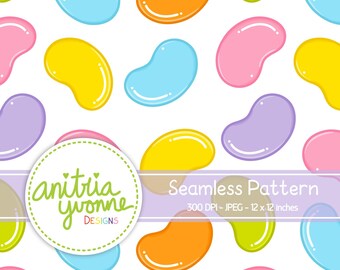 Easter Seamless Pattern, Jelly Bean Seamless Pattern, Easter Repeat Pattern, Good Jelly Bean Pattern, Candy Seamless, Digital Download