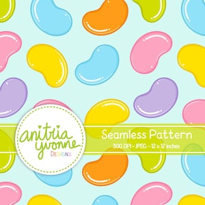 Easter Seamless Pattern, Jelly Bean Seamless Pattern, Easter Repeat Pattern, Good Jelly Bean Pattern, Candy Seamless, Digital Download