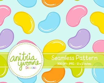 Easter Seamless Pattern, Jelly Bean Seamless Pattern, Easter Repeat Pattern, Good Jelly Bean Pattern, Candy Seamless, Digital Download