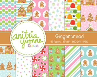 Lebkuchen Digitales Papier, Weihnachts Designs, Lebkuchen-Design, Feiertags-Design, Geometrische Papiere, Weihnachtshintergründe, Kommerzielle Nutzung