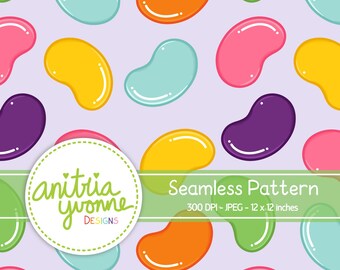 Easter Seamless Pattern, Jelly Bean Seamless Pattern, Easter Repeat Pattern, Good Jelly Bean Pattern, Candy Seamless, Digital Download