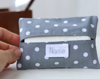 Personalized Travel Tissue Holder, Elegant gray 50th birthday idea, gifts for mom, graduation gift