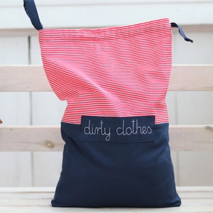 Reise Wäschesack, Dessous Tasche, rote Streifen Tasche, Reise-Accessoires, personalisierte Reisetasche, Pyjama Tasche