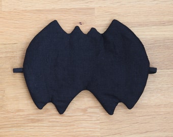 Adjustable black linen mask, sleeping eye mask, Bat man Eye cover for Travel