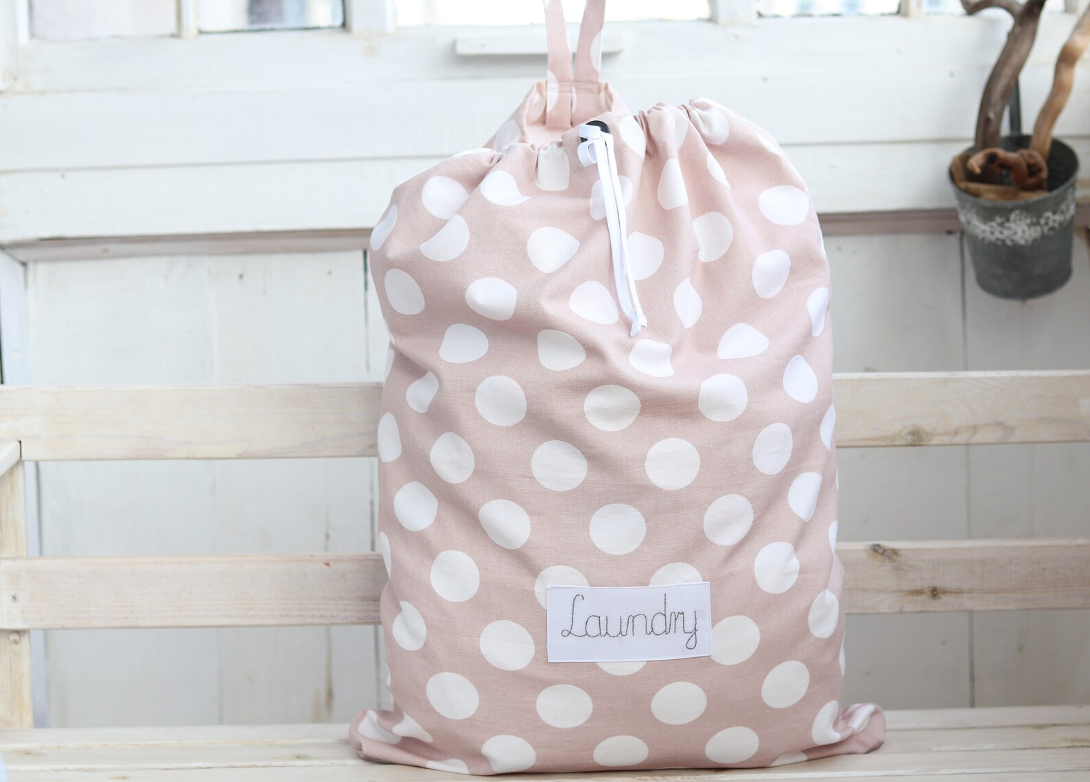 Personalized kids laundry hamper Baby polka dot laundry and Etsy