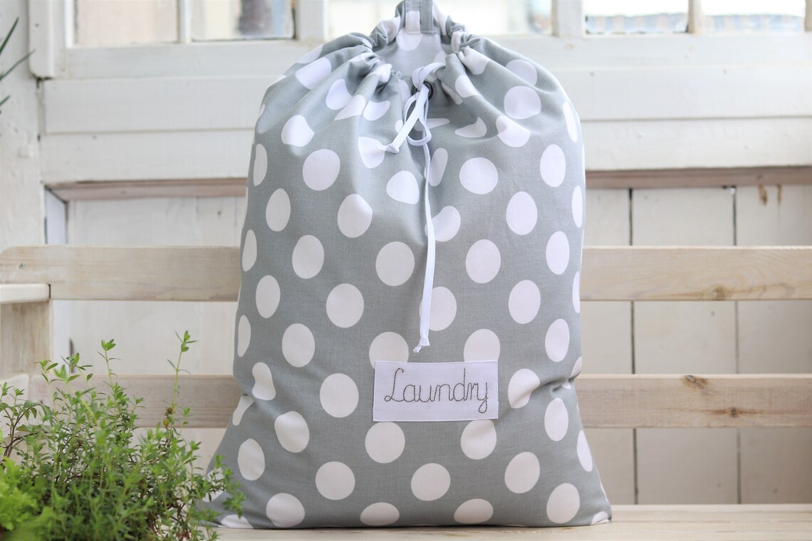 Personalized Kids Laundry Hamper Baby Polka Dot Laundry Etsy
