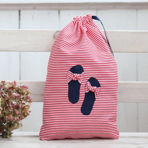 Rote Streifen Schuhbeutel Organizer, süße Reise-Schuhtasche, originelles Geschenk für sie