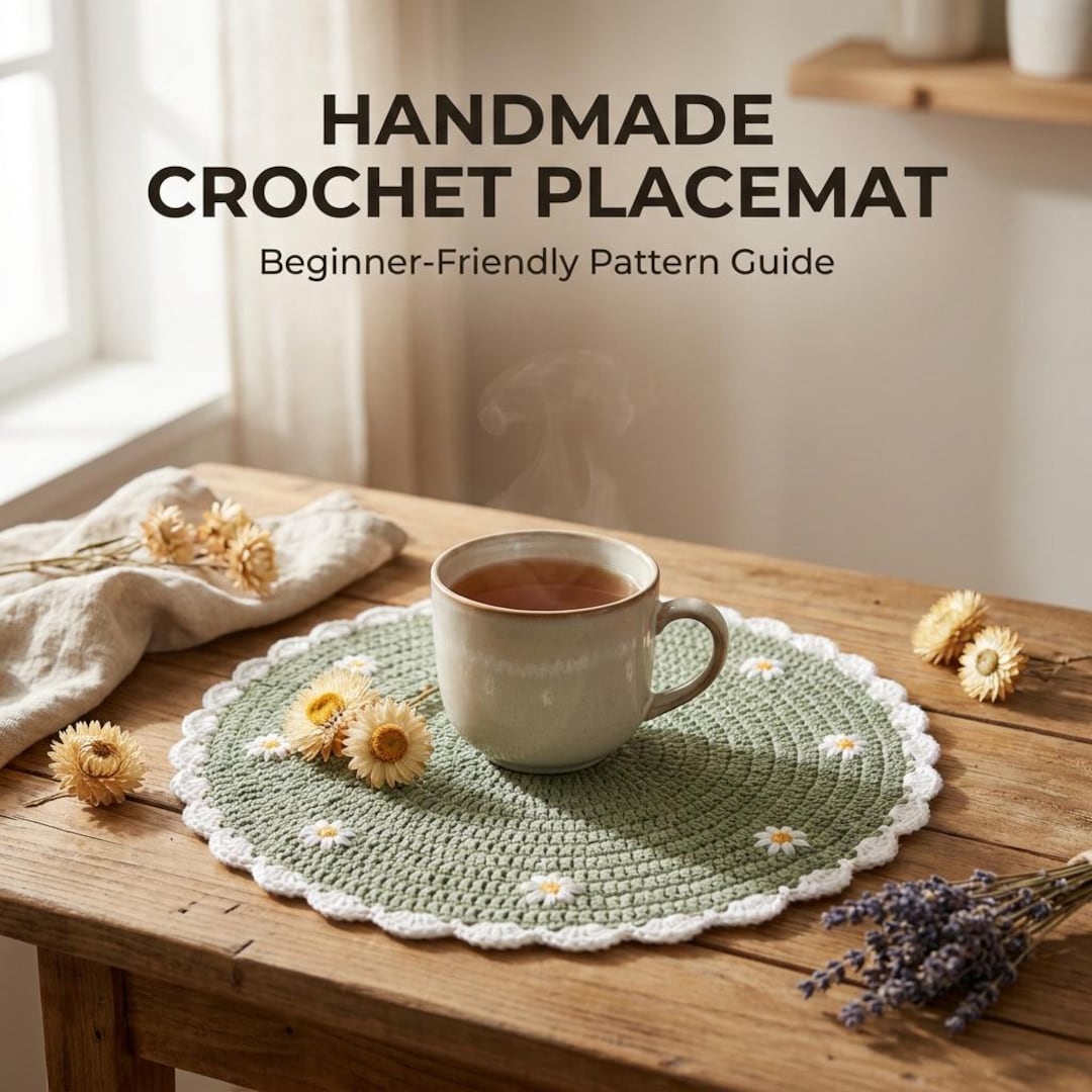 Daisy Crochet Placemat Pattern | Beginner Friendly Cottagecore