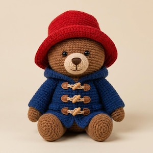 Haakpatroon beer amigurumi | pdf, geschikt voor beginners, duffelcoat, speelgoedhoedje