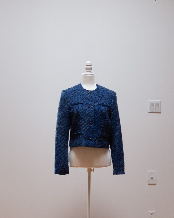 vintage Pendleton blue wool cropped jacket - image 8