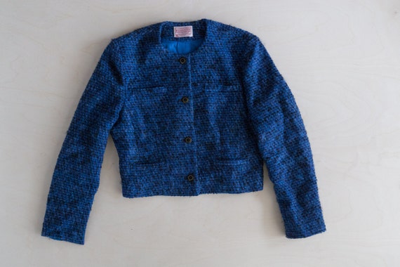 vintage Pendleton blue wool cropped jacket - image 3