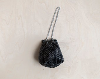 vintage black mesh evening pouch