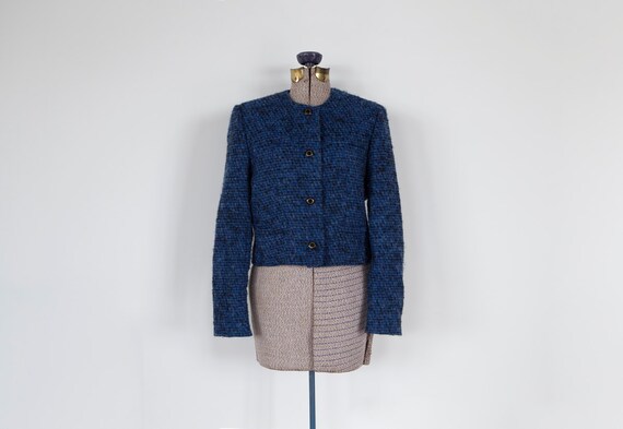 vintage Pendleton blue wool cropped jacket - image 2