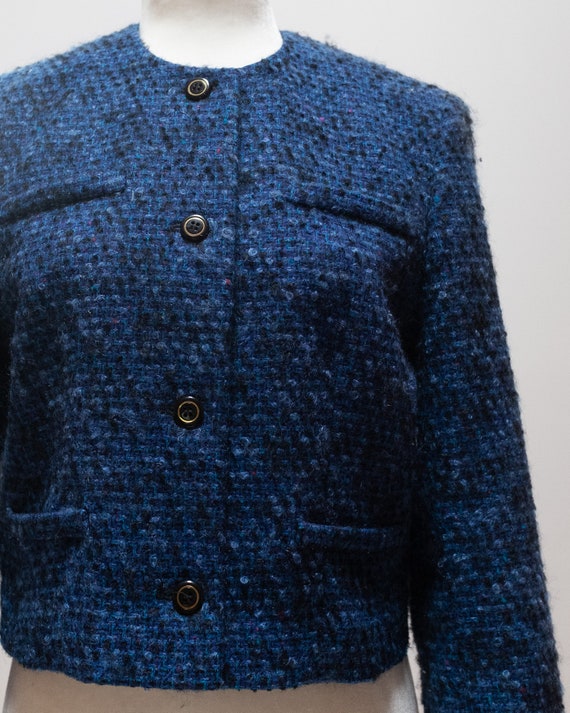 vintage Pendleton blue wool cropped jacket - image 7