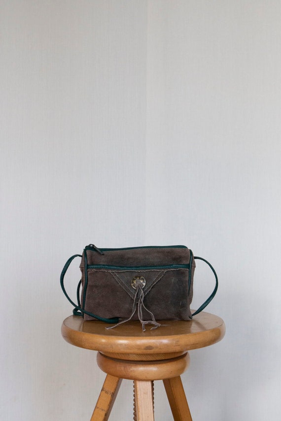 vintage suede fringe crossbody bag