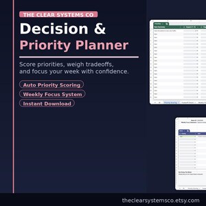 Weekly Priority Planner | Decision-Making Template for Professionals | Focus & Productivity Planner | Digital Download