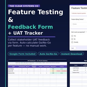 UATフィードバックフォームトラッカー｜Googleスプレッドシート ステークホルダーテストダッシュボード（即時ダウンロード）