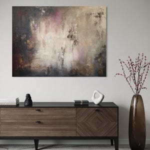 Large Abstract Painting | Original Textured Wall Art 120x90 cm | Neutral Earth Tone Canvas Art | Modern Luxury Interior Painting