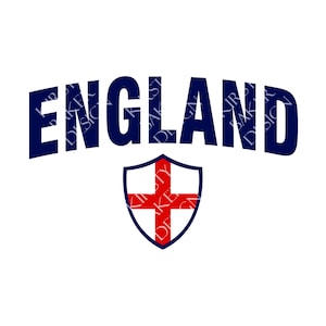 File Cricut con taglio digitale, stemma della bandiera inglese, squadra universitaria - Europei - Coppa del mondo - File JPEG - SVG - PNG - Download immediato per uso personale