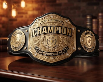 Personalisierter Meisterschaftsgürtel – Individuell gestalteter Champion-Trophäengürtel, gravierter Auszeichnungsgürtel, Geschenk im Wrestling-Stil, mit individuellem Namen und Logo