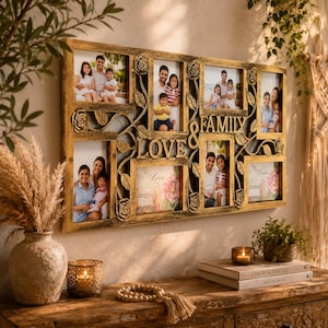 Multi Aperture Photo Frame for 8 Photos, Collage Picture Frame, Gallery Wall Decor, Family Photo Frame, Housewarming Gift